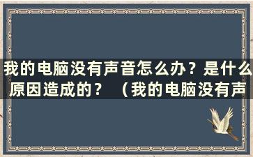 我的电脑没有声音怎么办？是什么原因造成的？ （我的电脑没有声音是什么问题？）